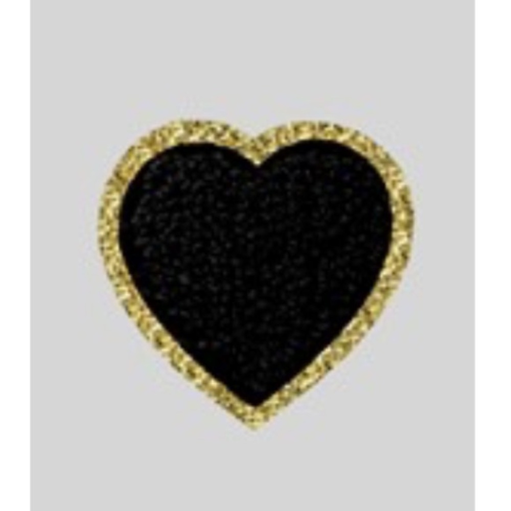 Peel-and-Stick Black Heart Bag Patch Accessory